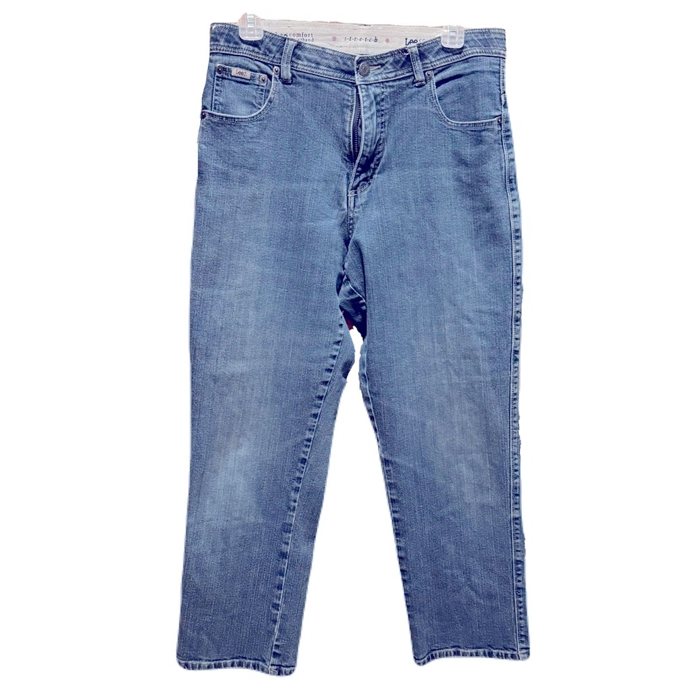 Lee Comfort Waistband Straight Leg Blue Jeans Women's 12P